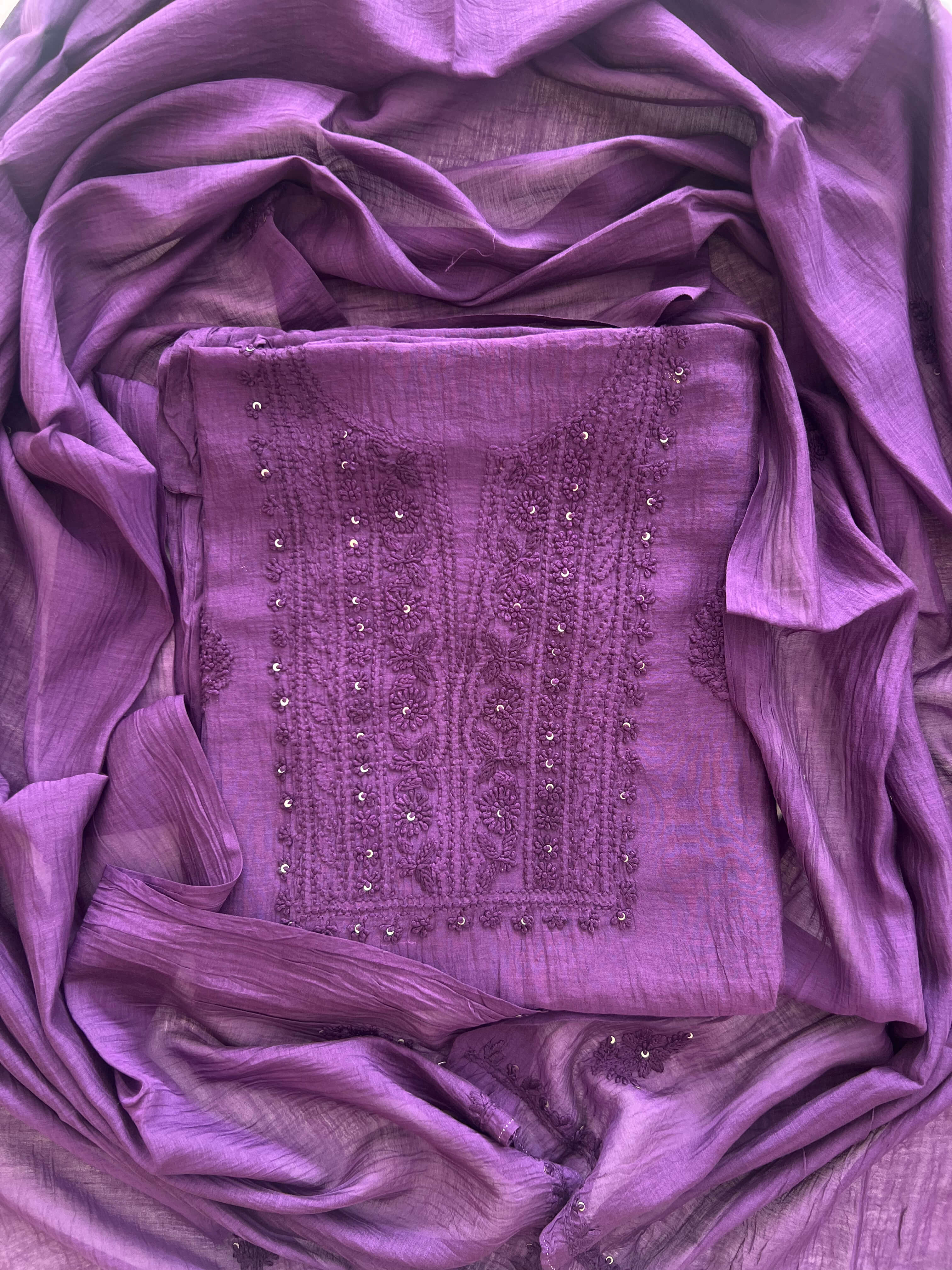 Purple Chikankari