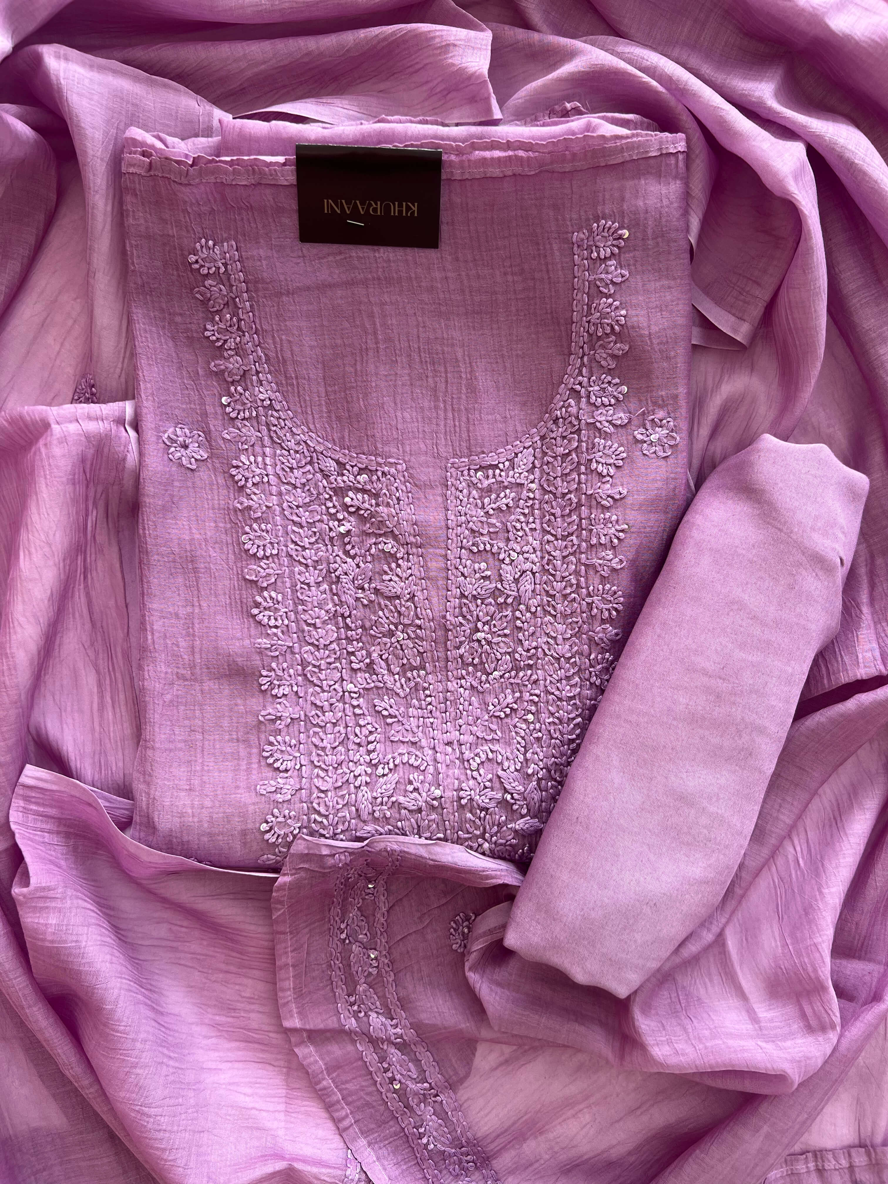 Dusty Pink Chikankari
