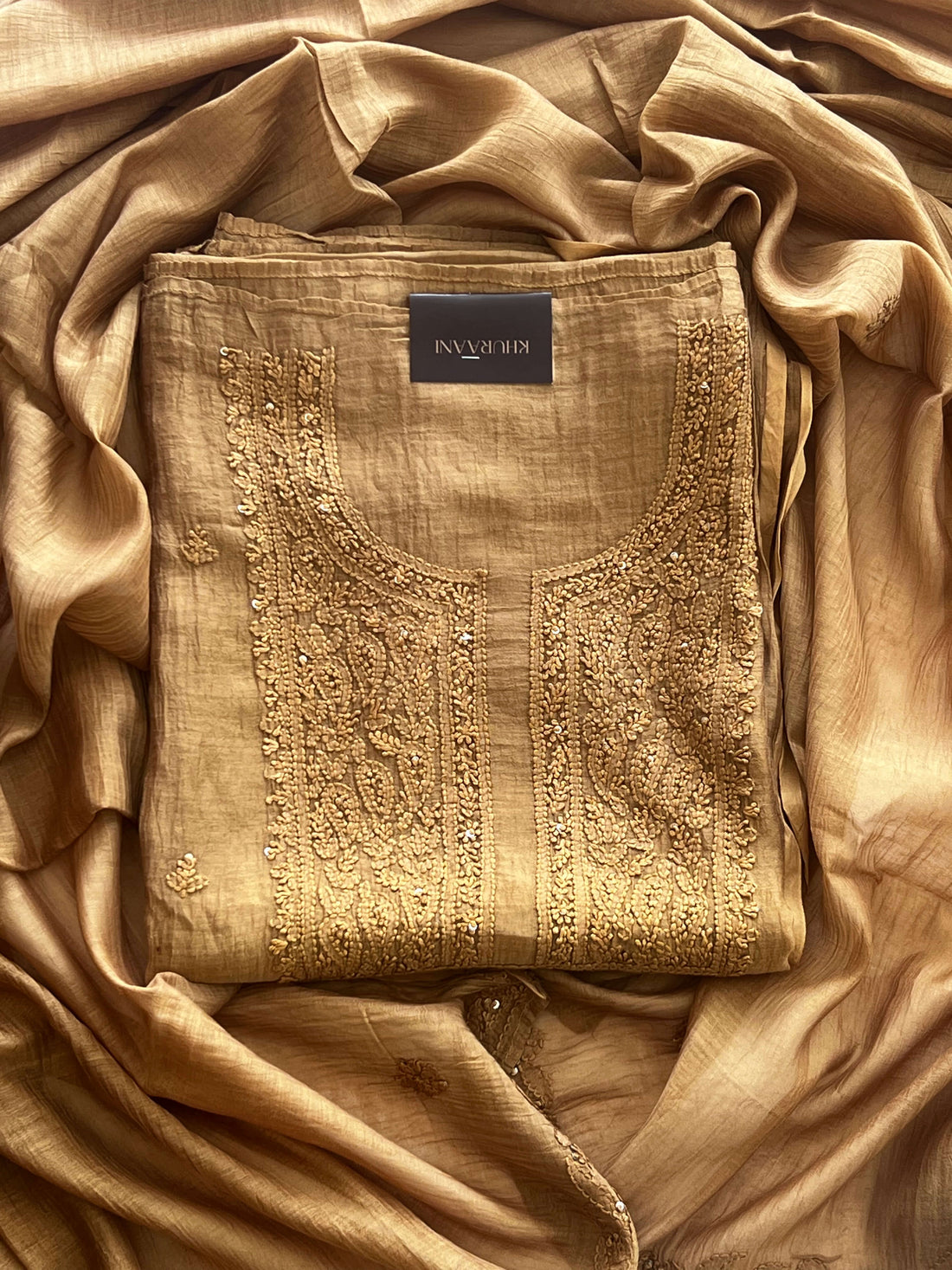 Mustard Gold Chikankari