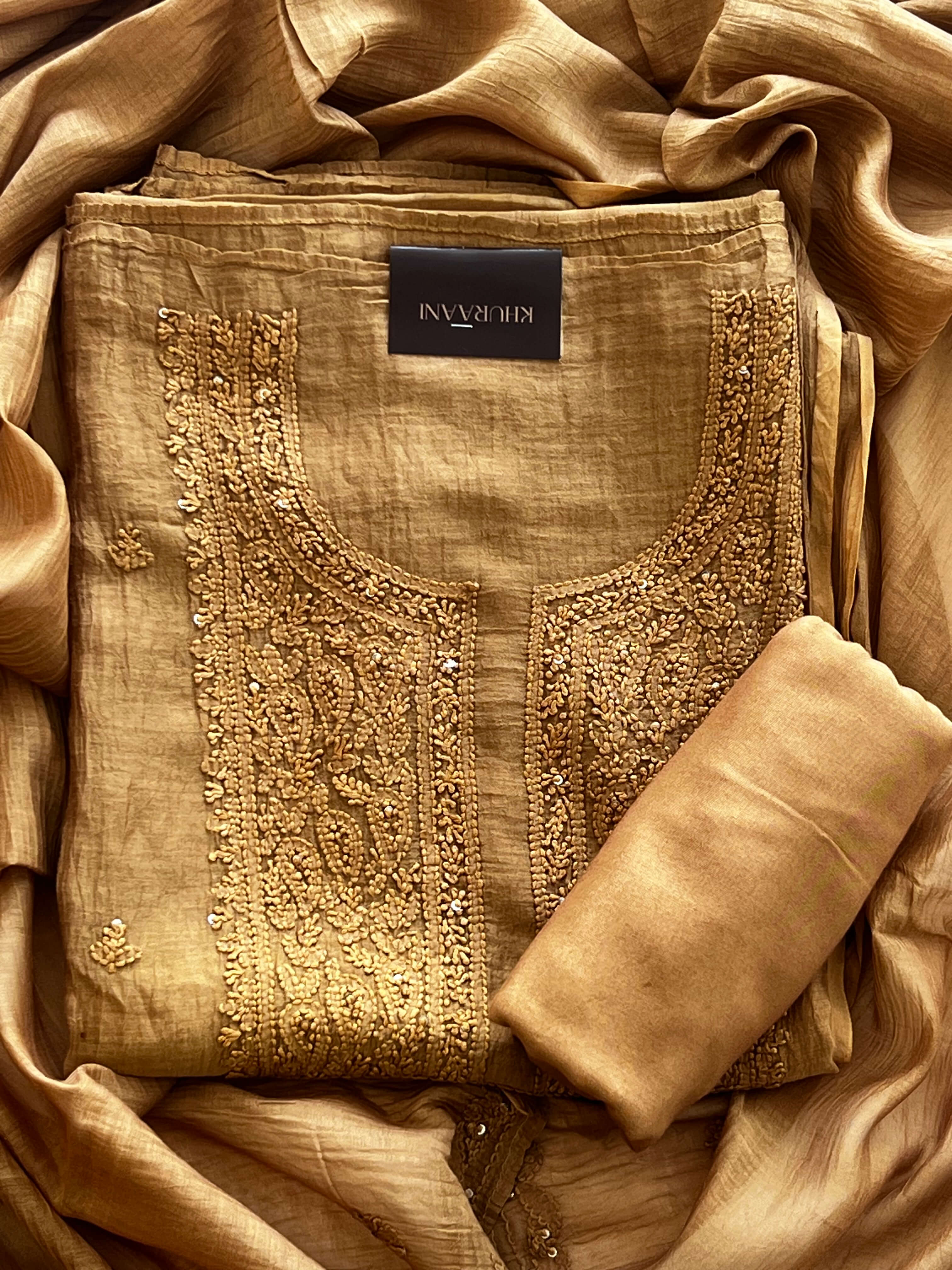 Mustard Gold Chikankari