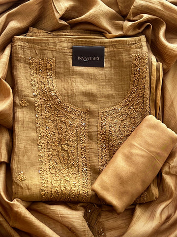 Mustard Gold Chikankari