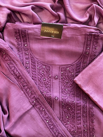 Mauve Purple Chikankari