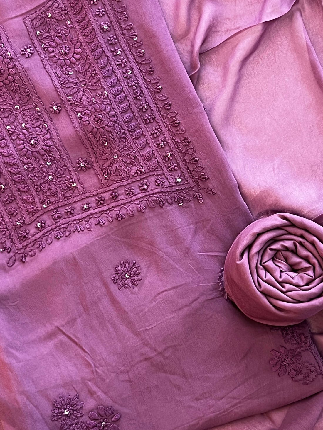 Mauve Purple Chikankari