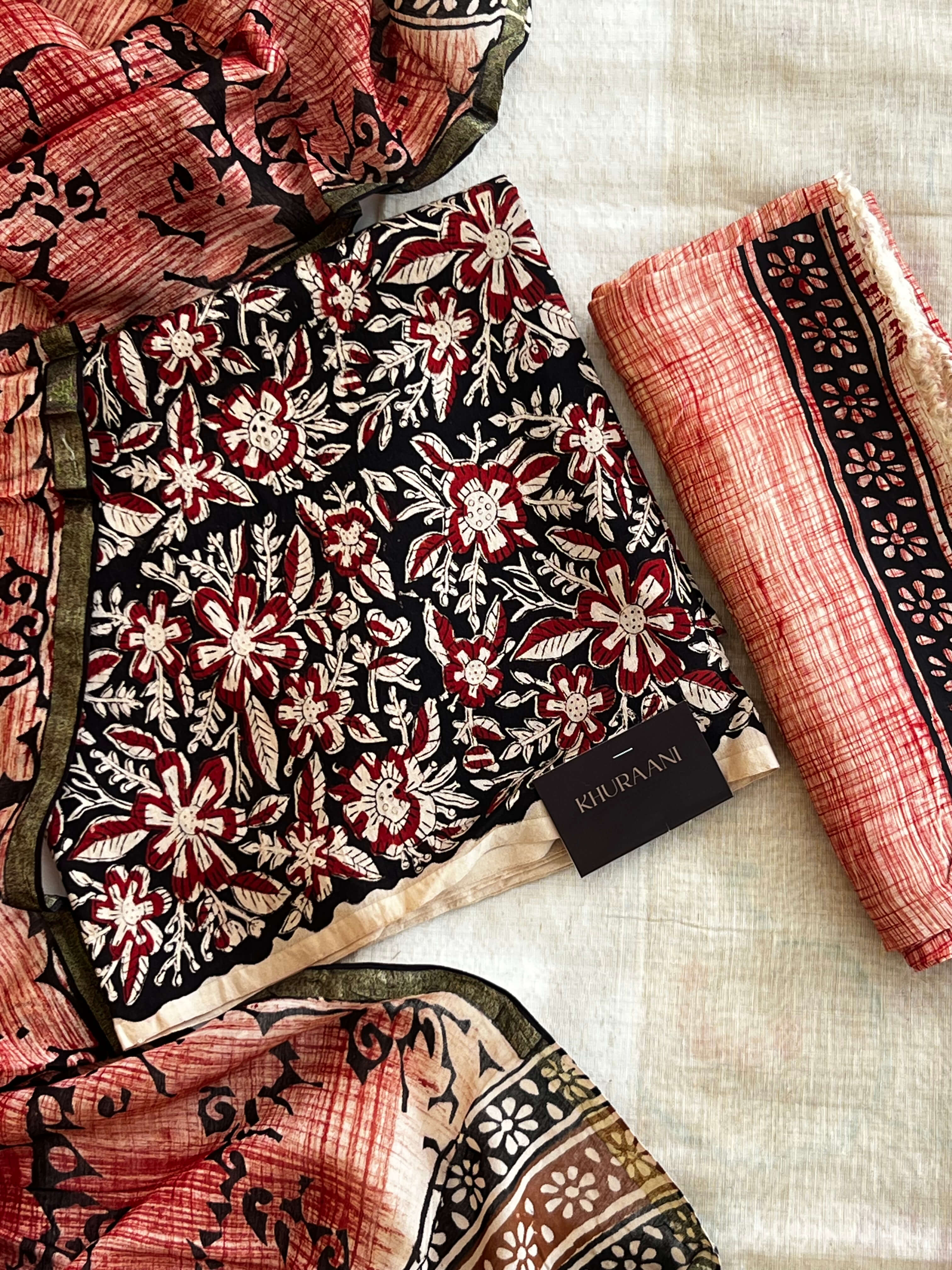 Rust Blossom Maheshwari Silk