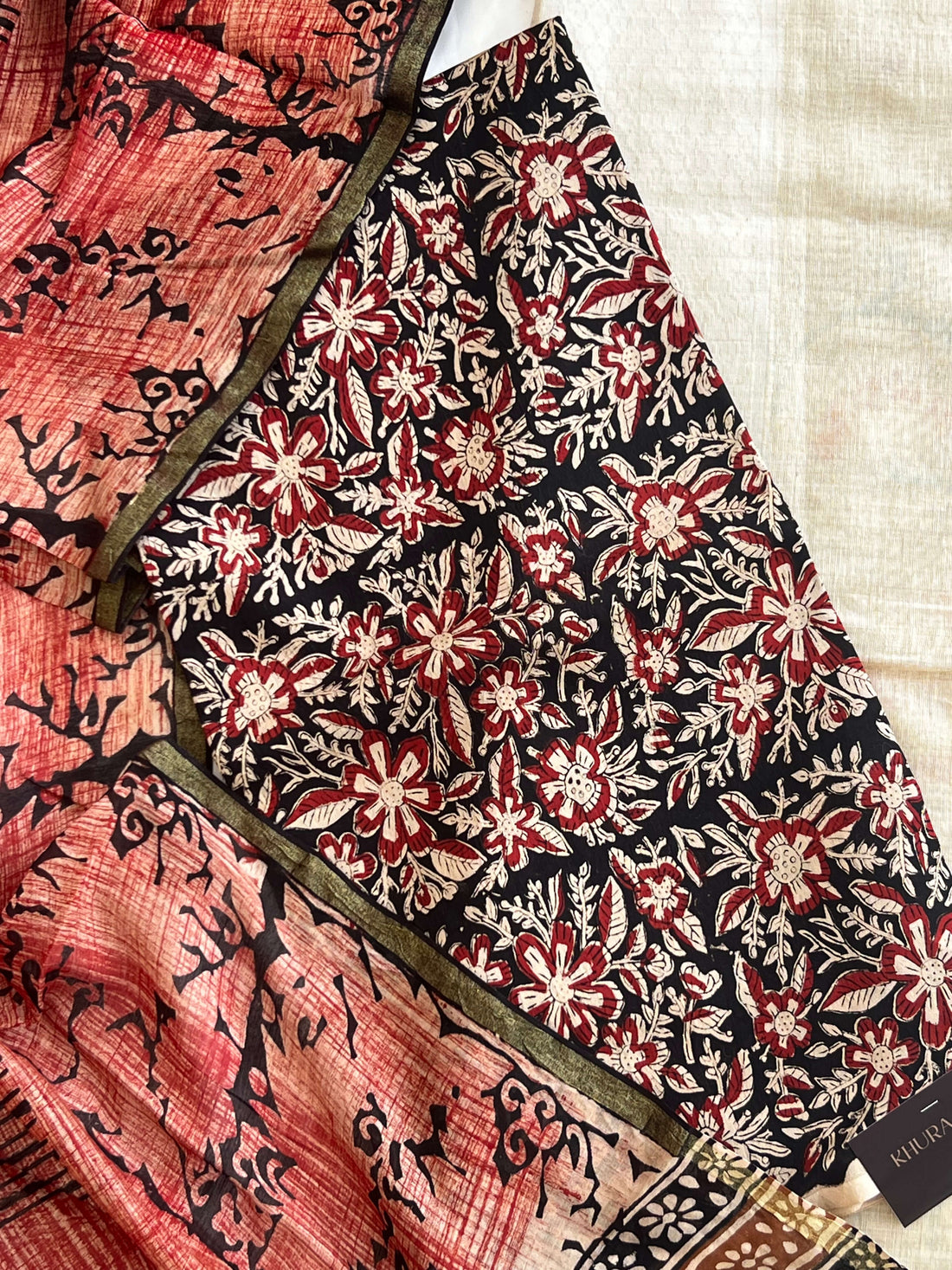 Rust Blossom Maheshwari Silk