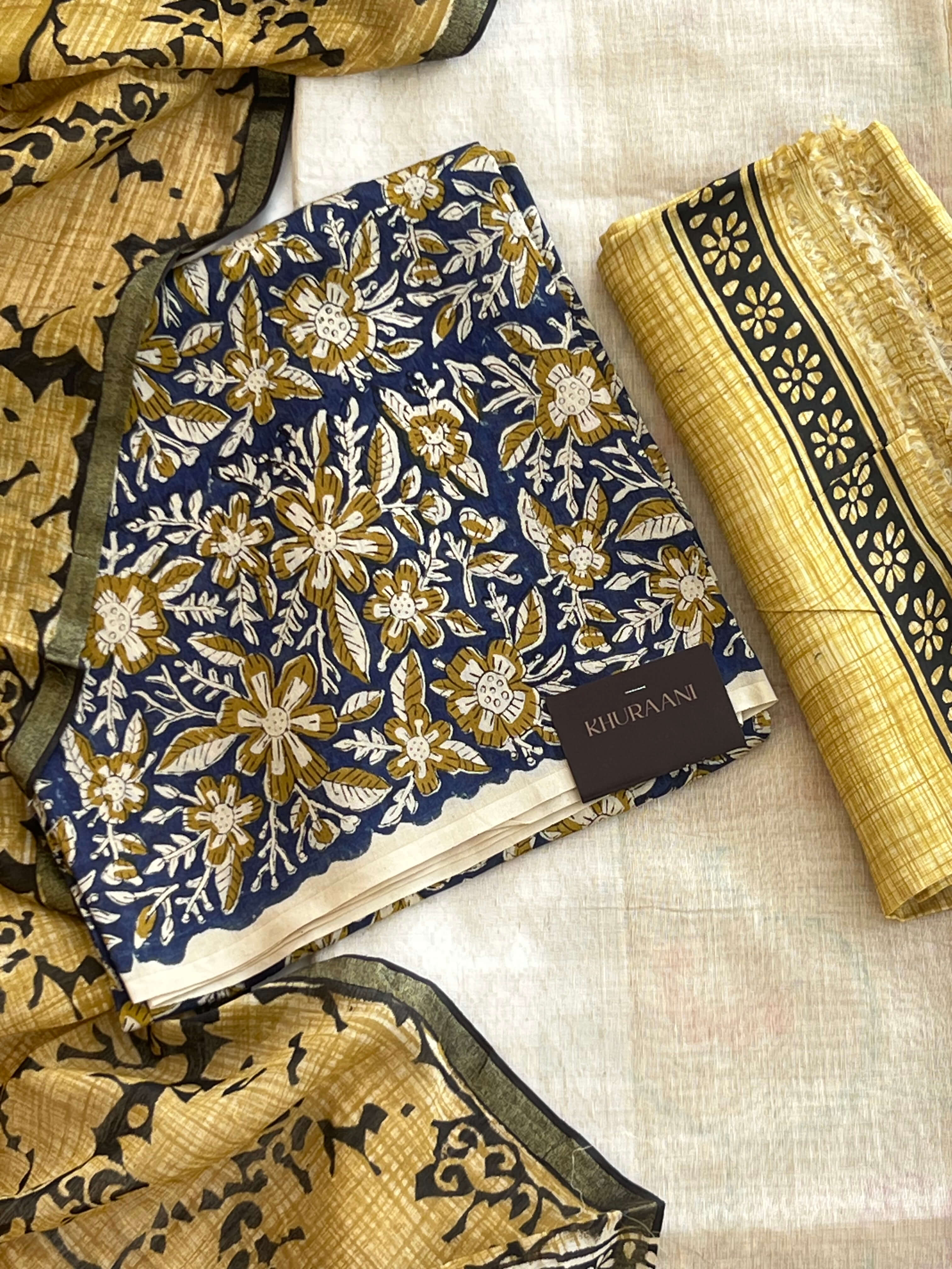 Indigo Maheshwari Silk