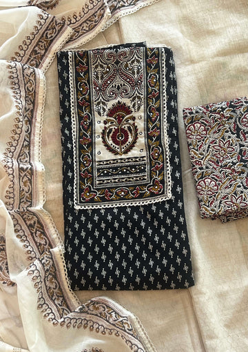 Black Cotton Handwork Set