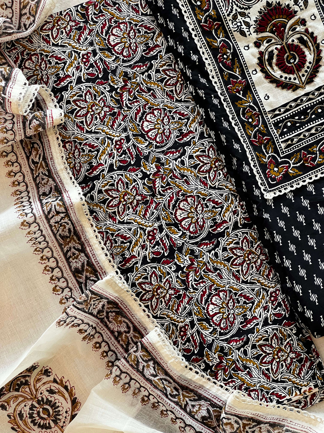 Black Cotton Handwork Set