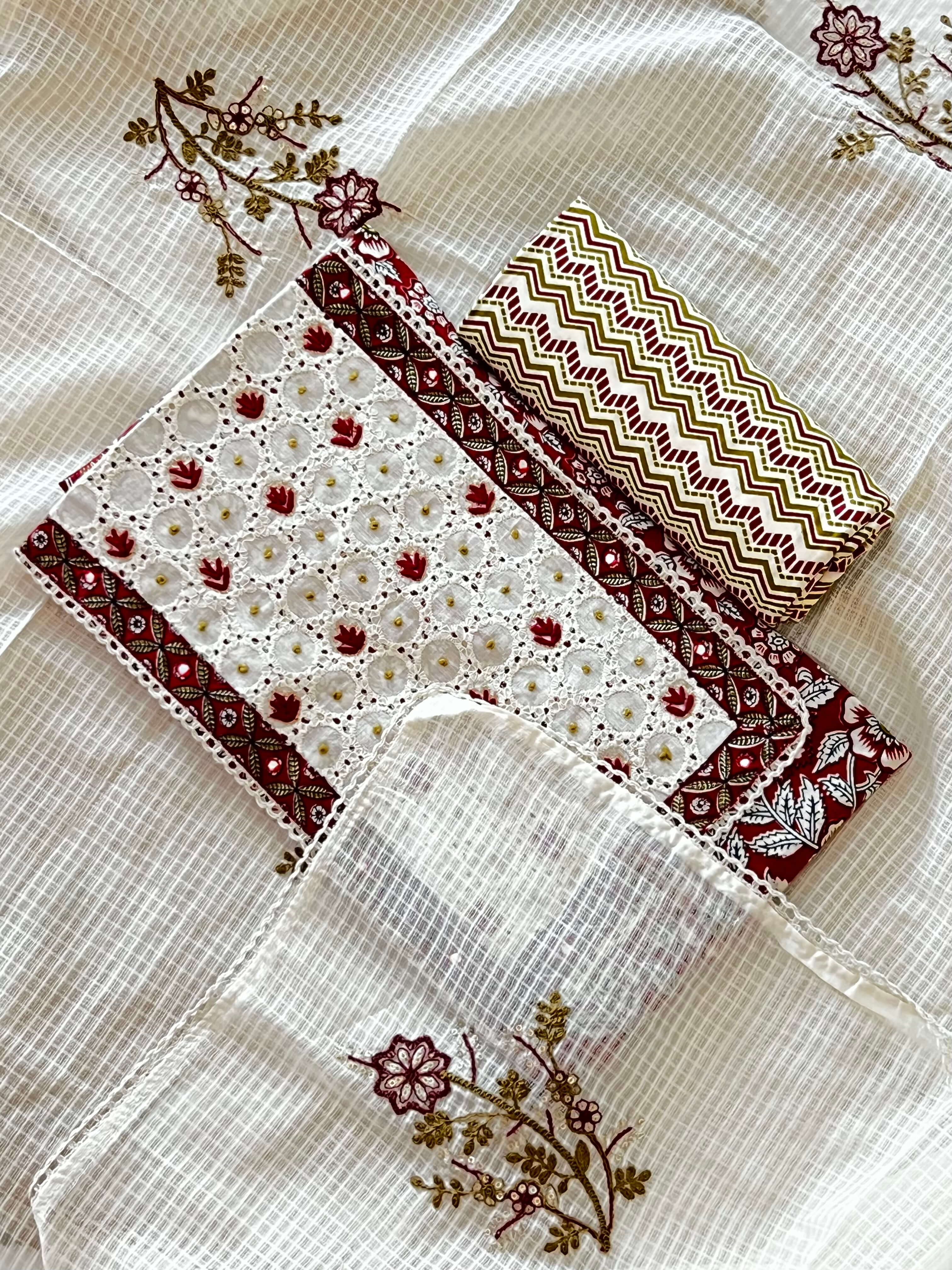 Rust Red Cotton Hakoba Set