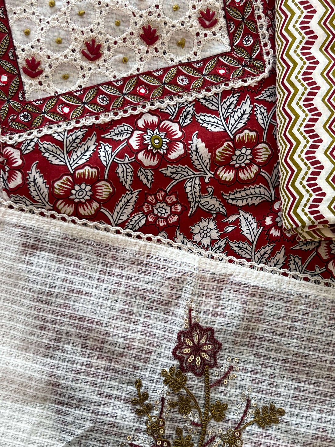 Rust Red Cotton Hakoba Set