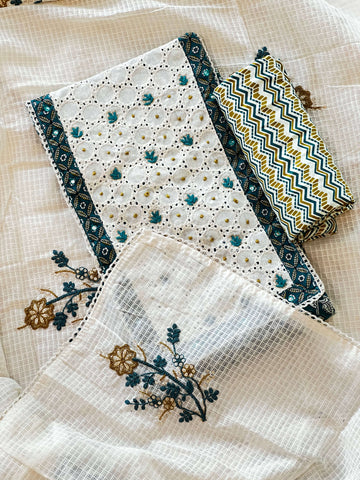 Teal Blue Cotton Hakoba Set