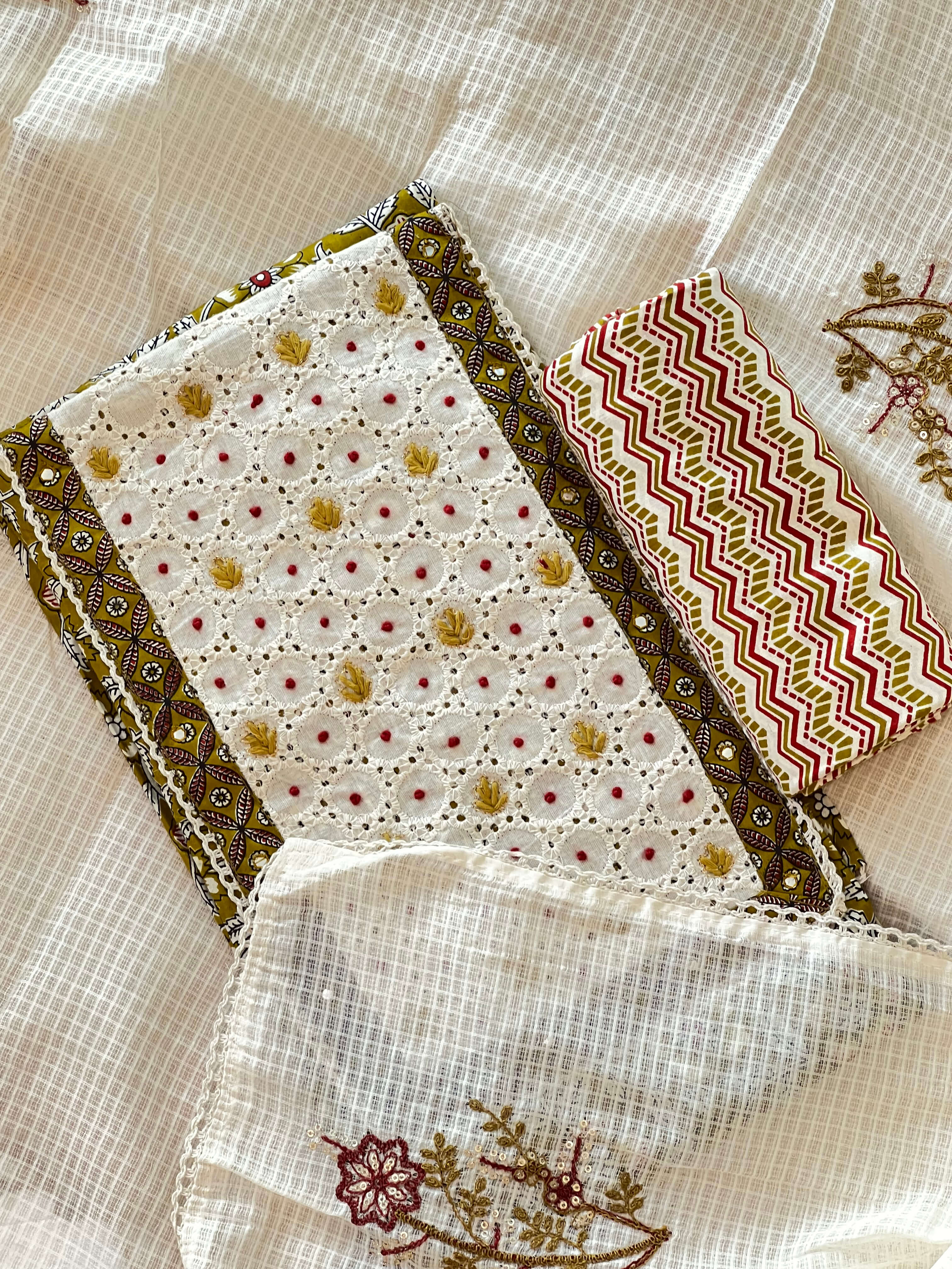 Moss Green Cotton Hakoba Set
