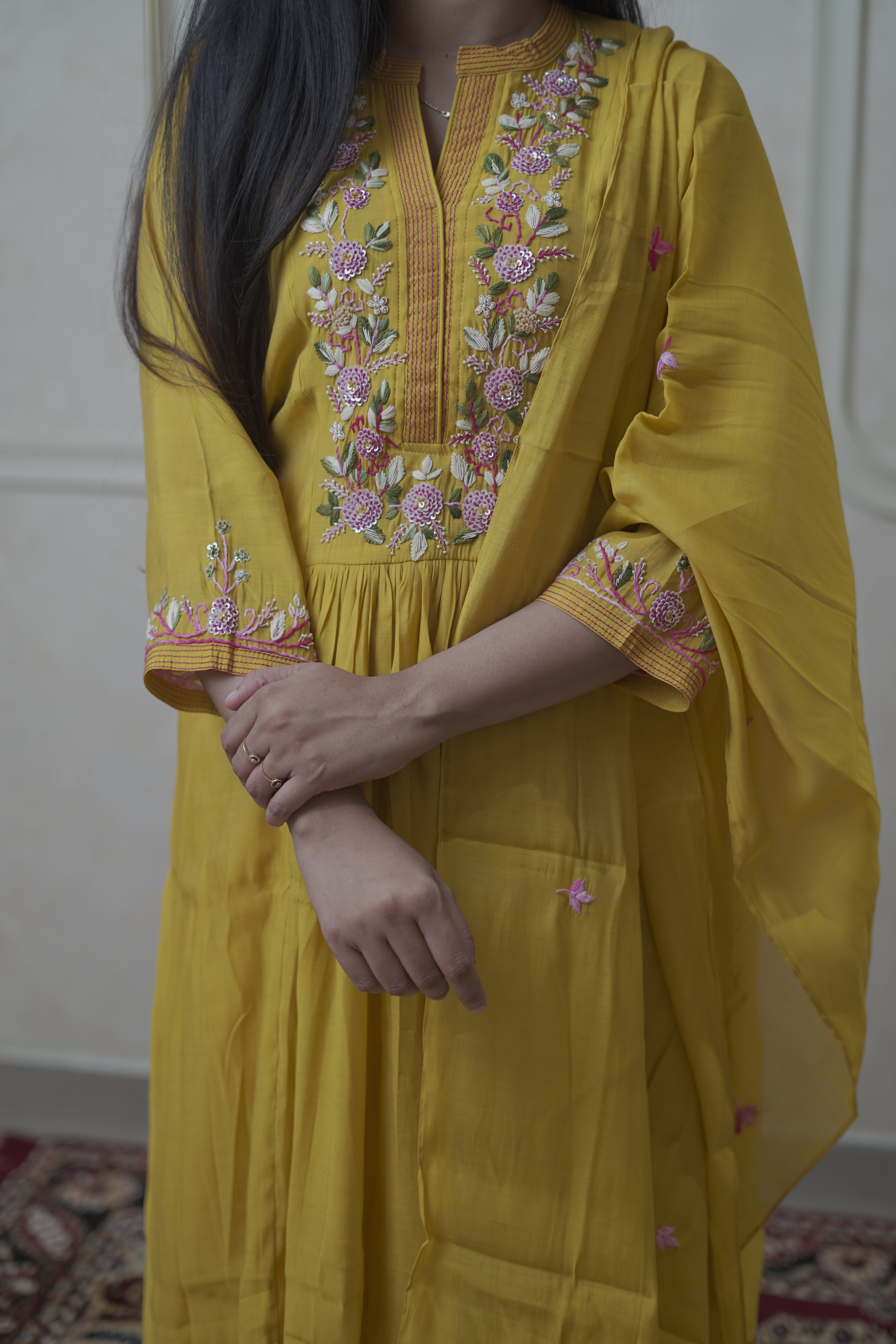 Sunehri Grace Suit Set - Amber Yellow