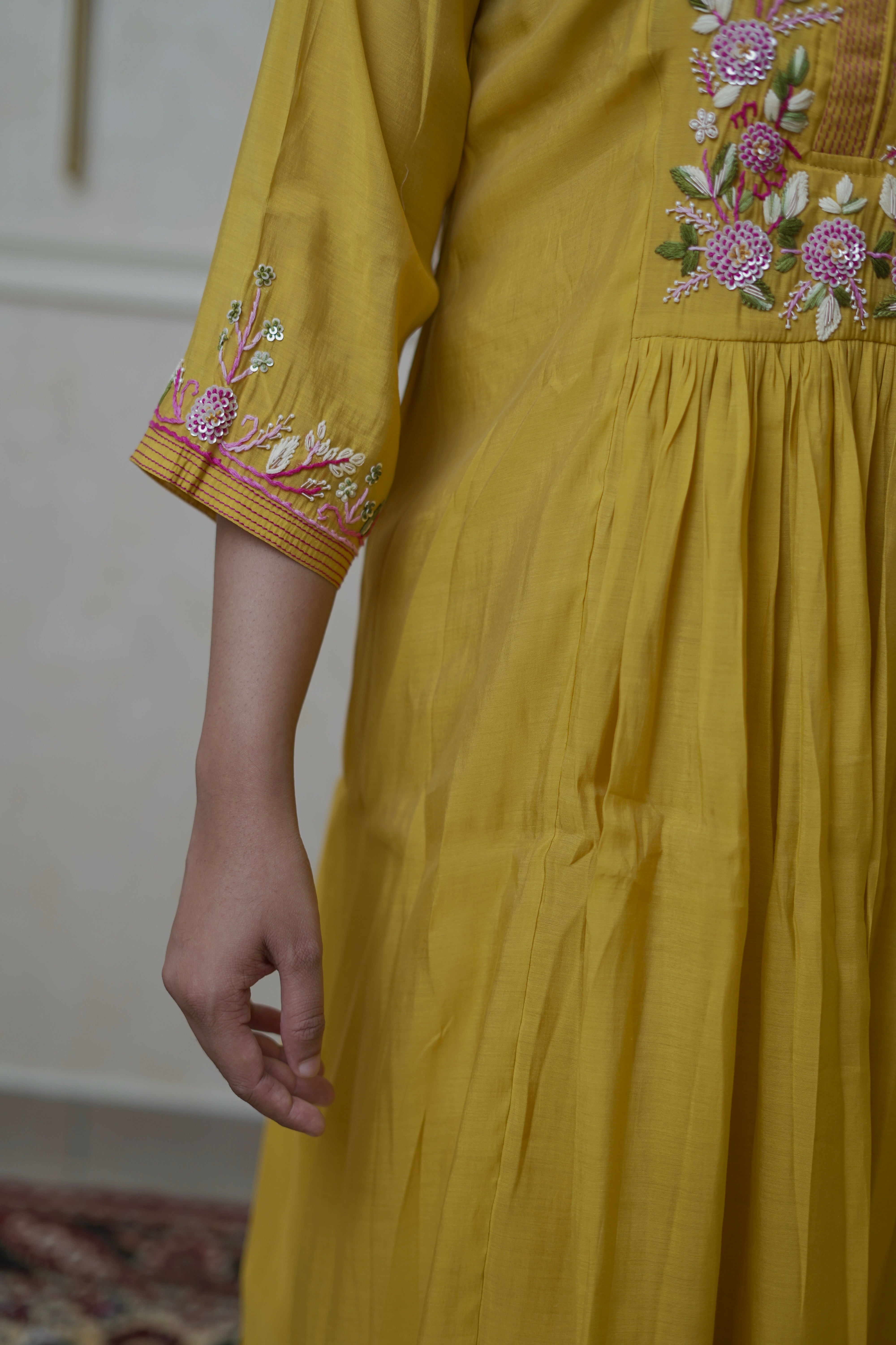 Sunehri Grace Suit Set - Amber Yellow