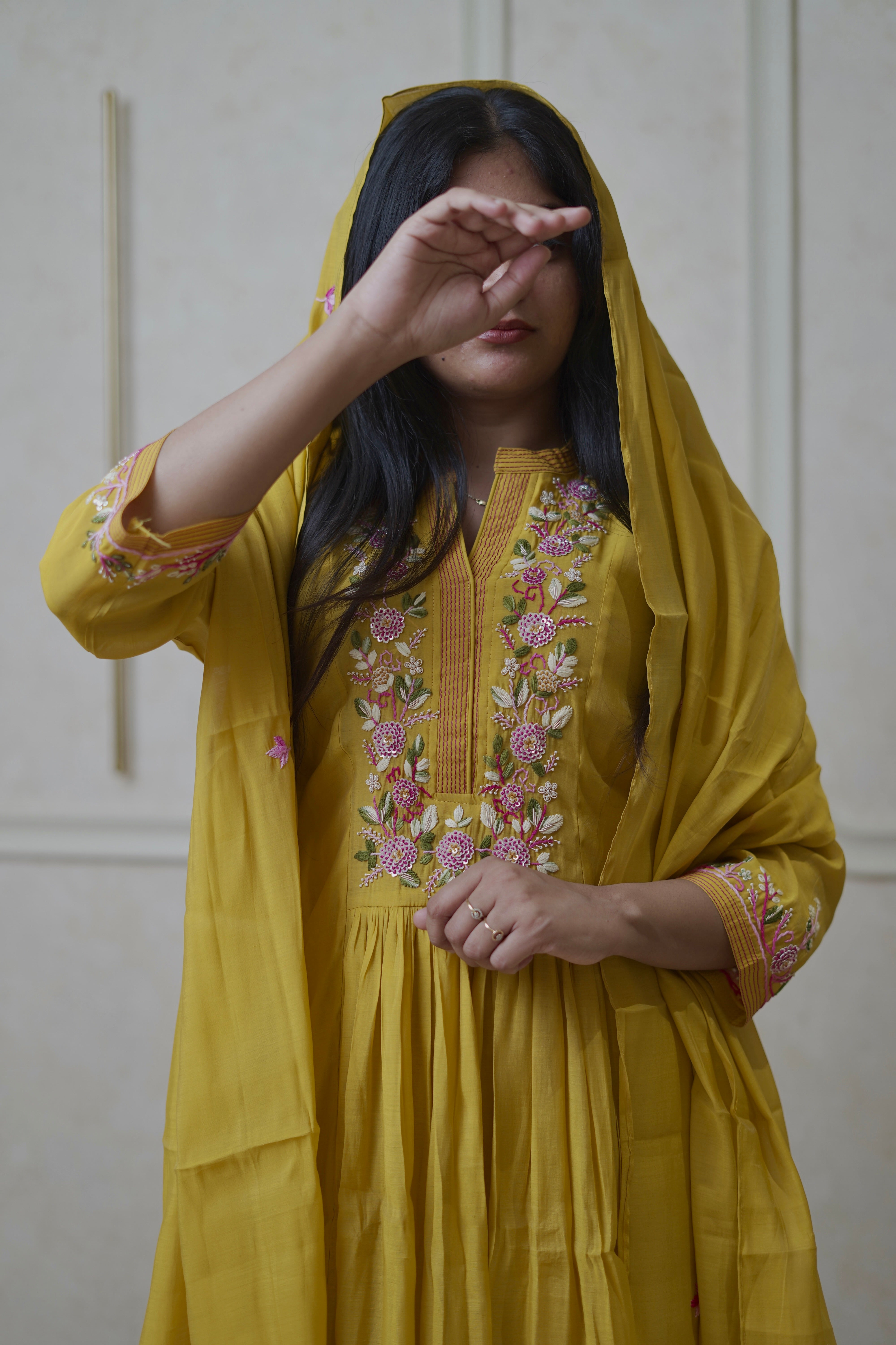 Sunehri Grace Suit Set - Amber Yellow