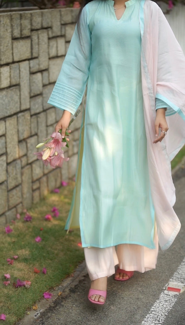 Double layered pastel salwar