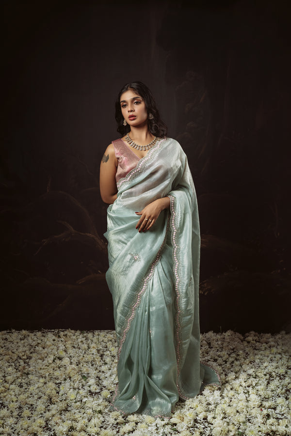 Pure Crushed Organza Saree
